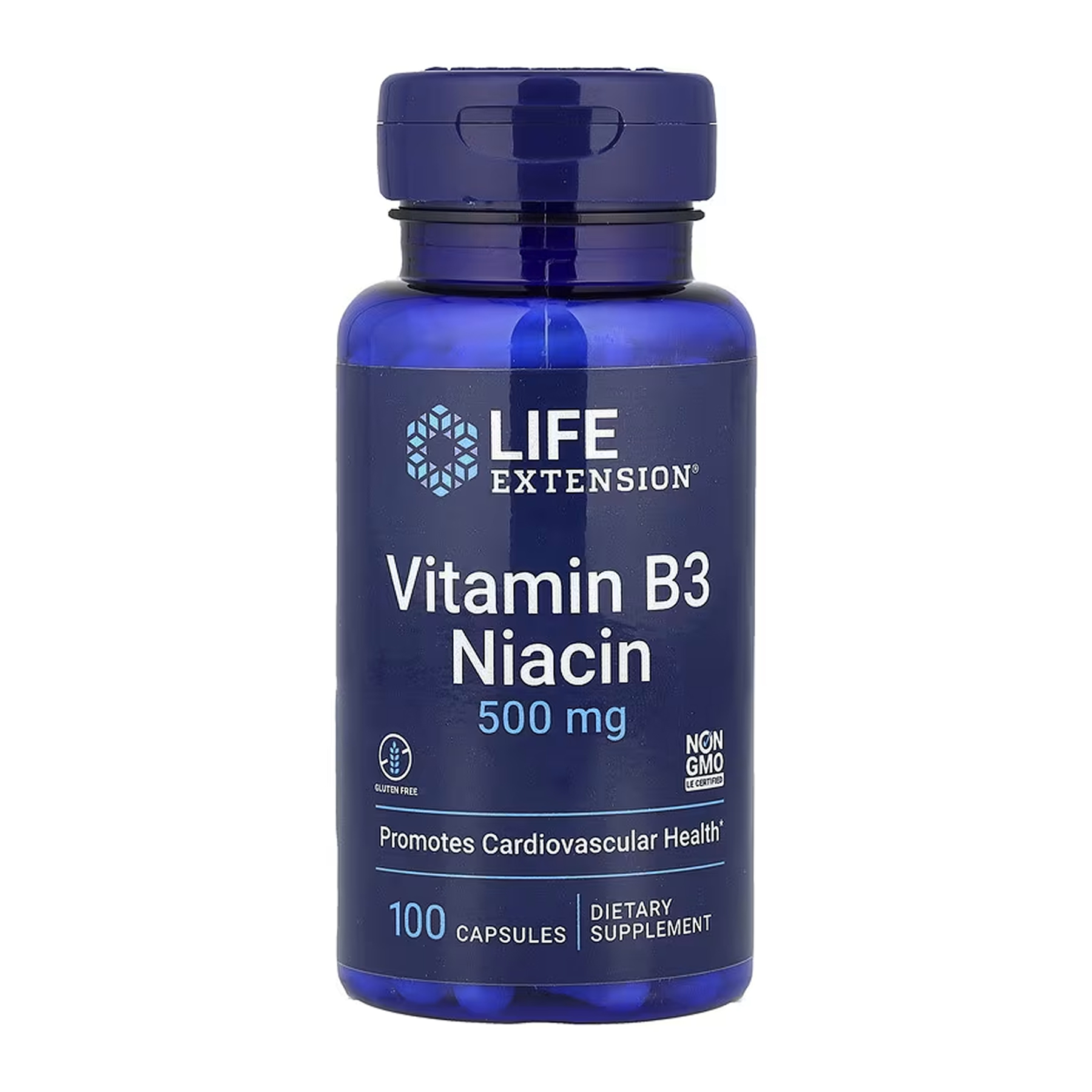 vitamin-b3-niacin-500-mg-100-caps-48636227606973_56697a6cc4 Vitamin B3 Niacin 500 mg - 100 caps - Зображення 1