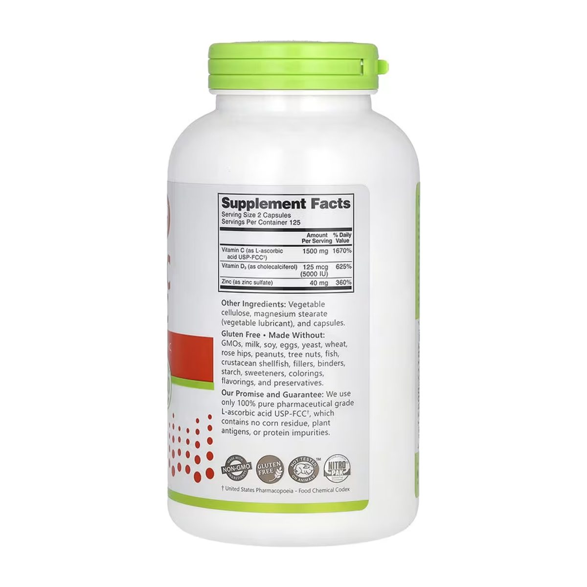 Vitamin C + D3 & Zinc - 250 caps - Зображення 2