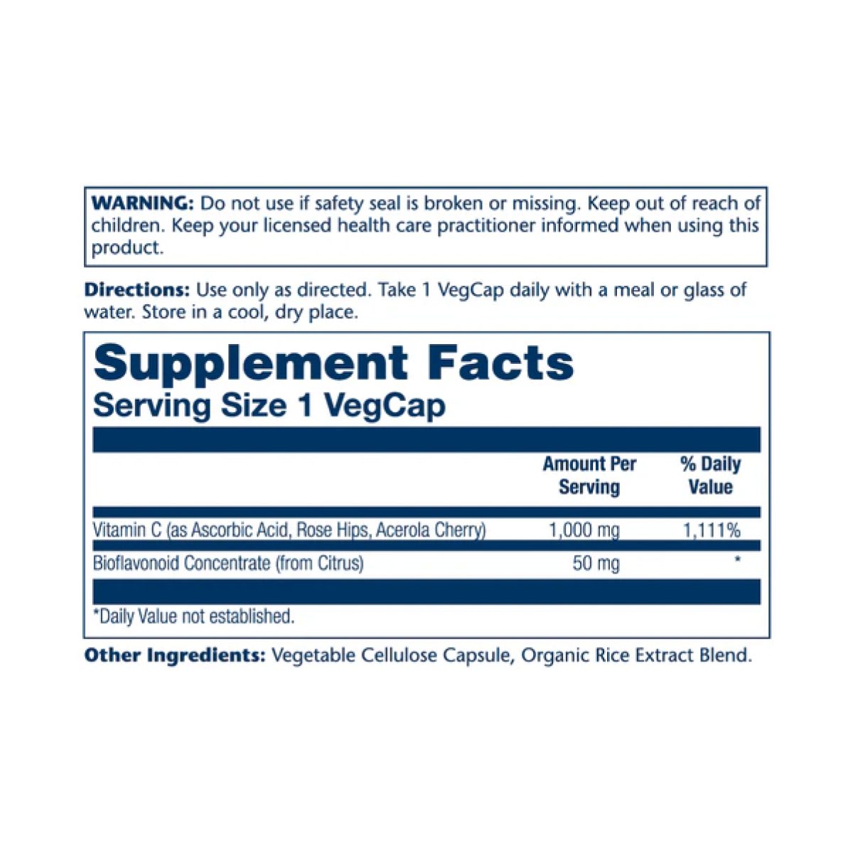 Vitamin C with Rose Hips, Acerola & Bioflavonoids 1000mg - 100 vcaps - Зображення 2