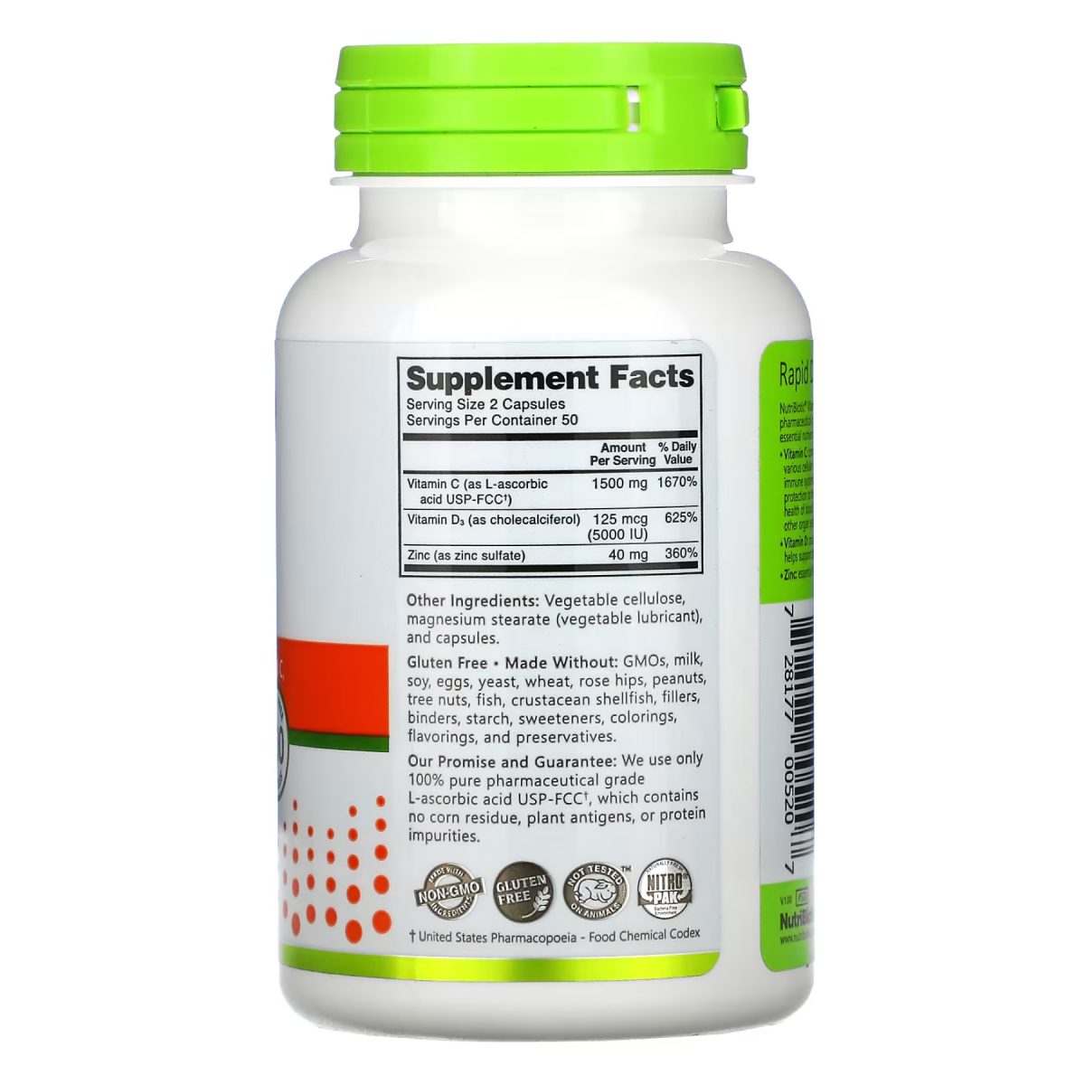 Vitamin C+D3 & Zinc - 100 caps - Зображення 2