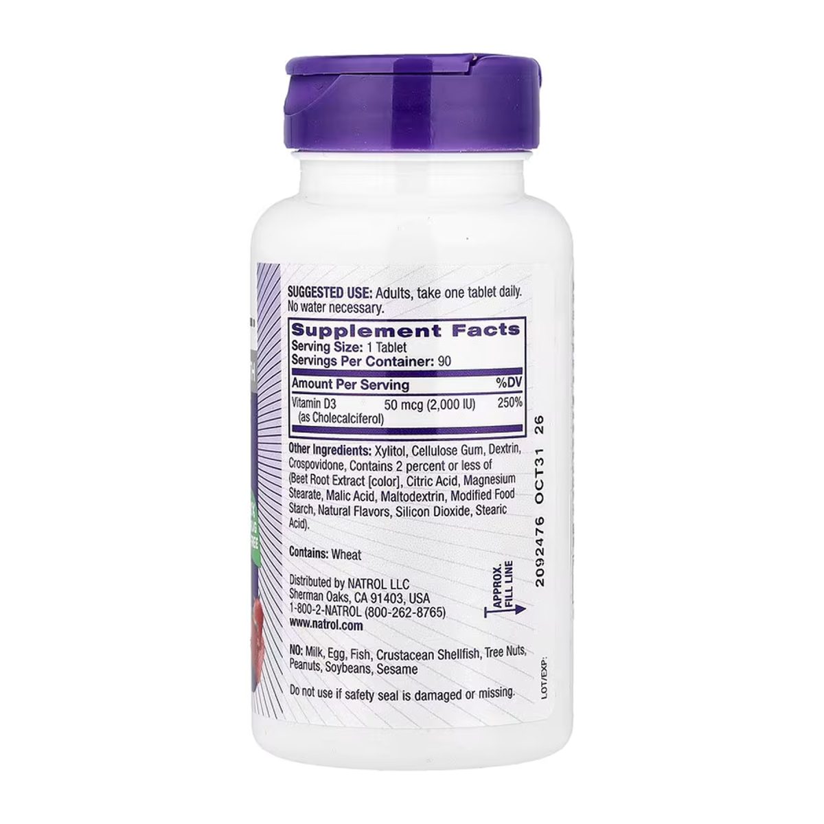 Vitamin D3 2,000 IU Fast Dissolve - 90 tabs - Зображення 2
