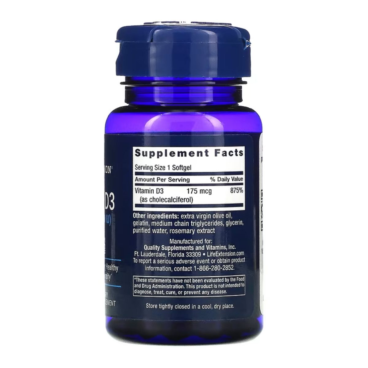 Vitamin D3 175 mcg (7000 IU) - 60 softgels - Зображення 2