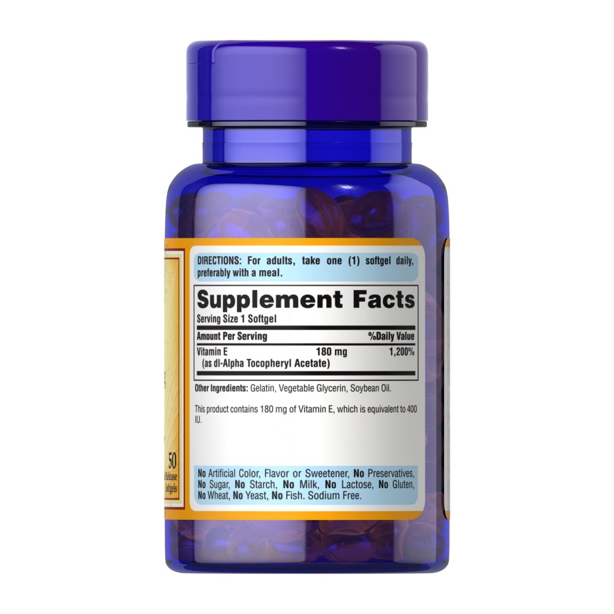 Vitamin E-400 IU - 50 softgels - Зображення 2