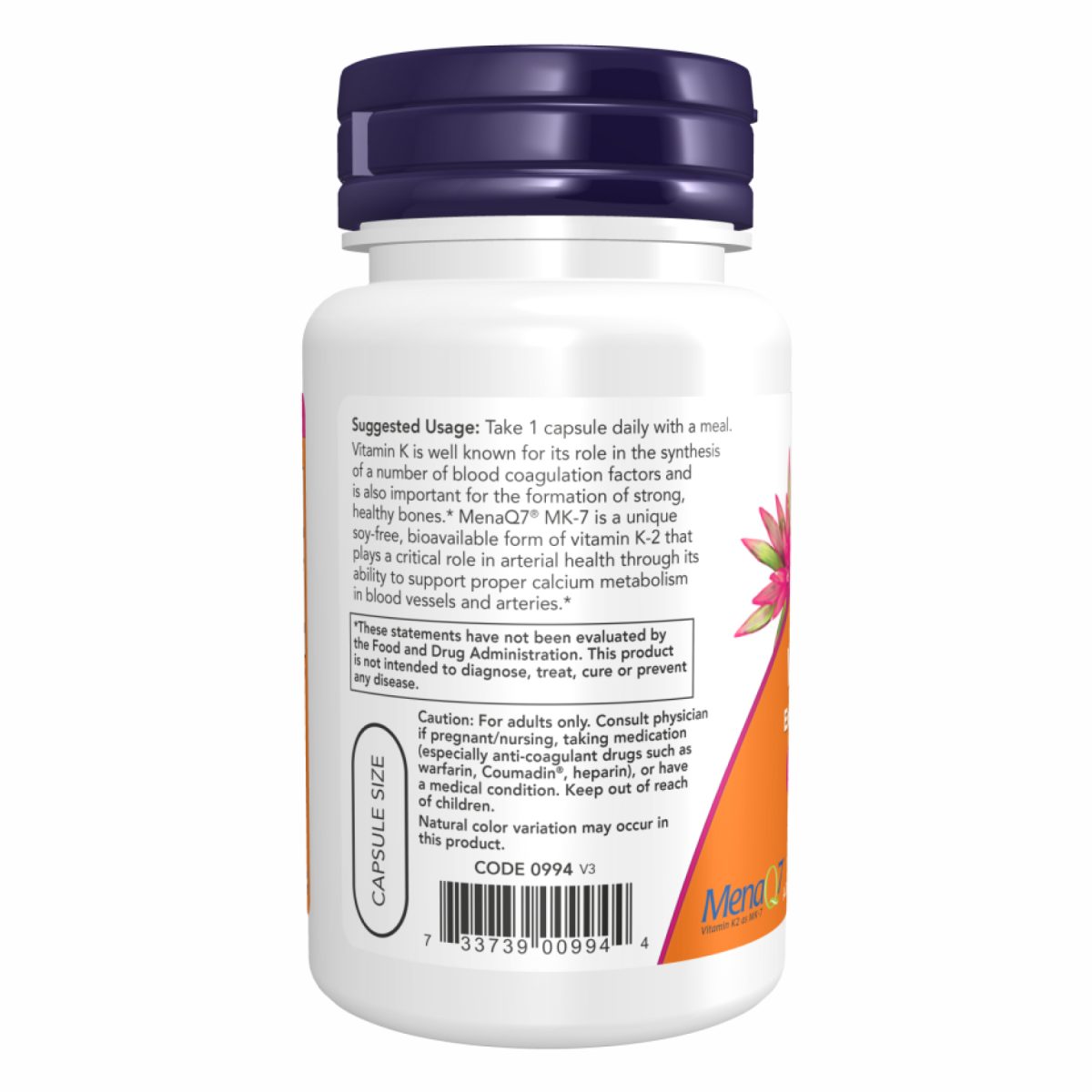 Vitamin K2 (MK-7) 300mcg - 60 vcaps - Зображення 3