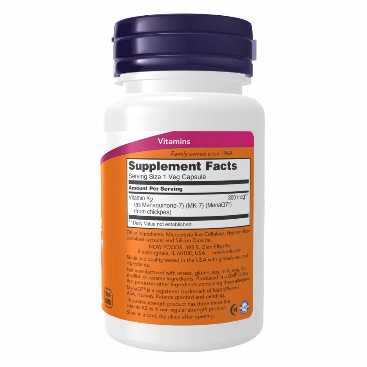Vitamin K2 (MK-7) 300mcg - 60 vcaps - Зображення 2