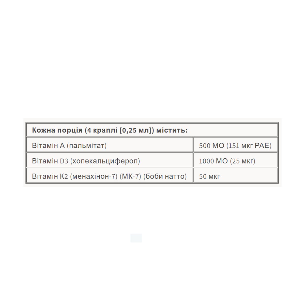 Vitamin K2+D3+A 50 mcg/1000 IU/500 IU - 30ml - Зображення 2