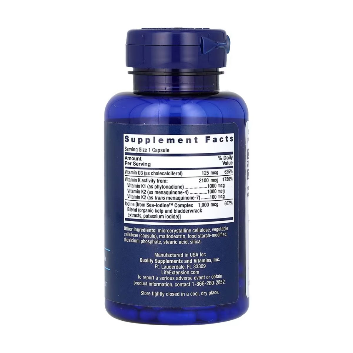 Vitamins D and K with Sea-Iodine™ - 60 caps - Зображення 2