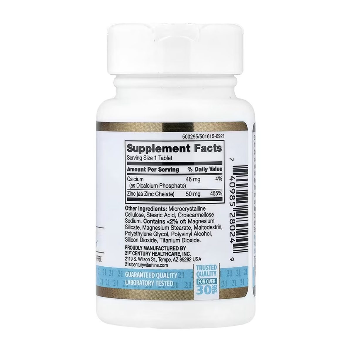 Zinc Chelated 50 mg - 60 tabs - Зображення 2